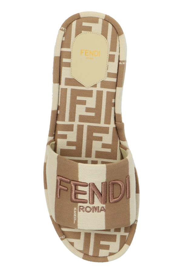 【送料&関税込】Fendi Sunshine Slides Fendi Sunshine Jacquard Slide - Grey – Overstock